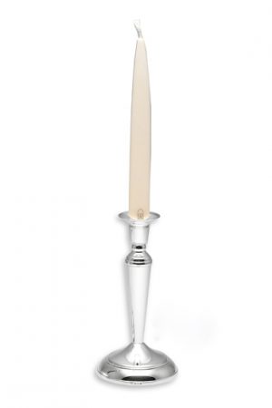 Zilveren kandelaar parel 14cm. of 18cm.